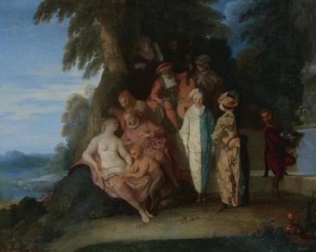 Claude Gillot A scene inspired by the Commedia Dell arte oil painting image